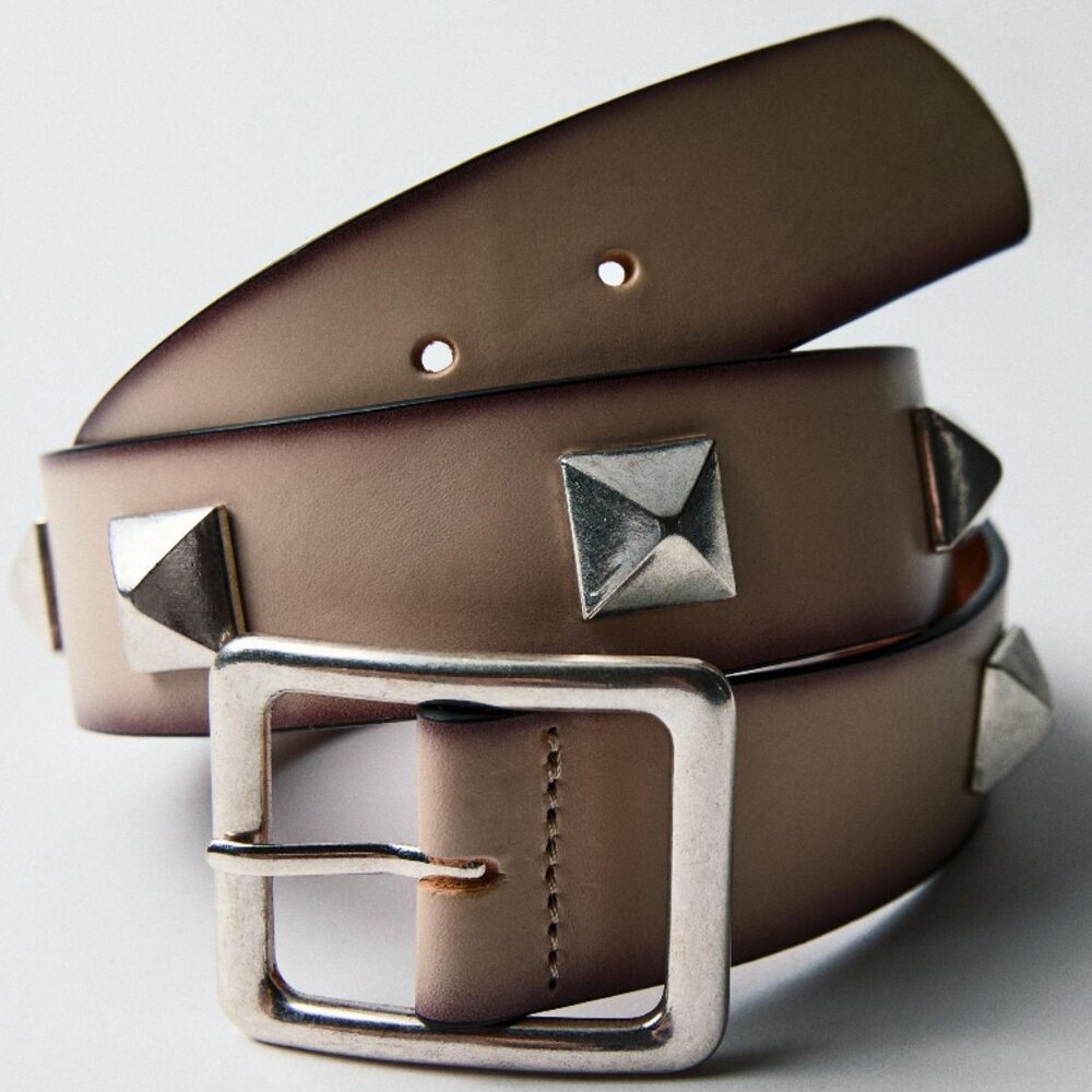 Zara Studded Leather Belt